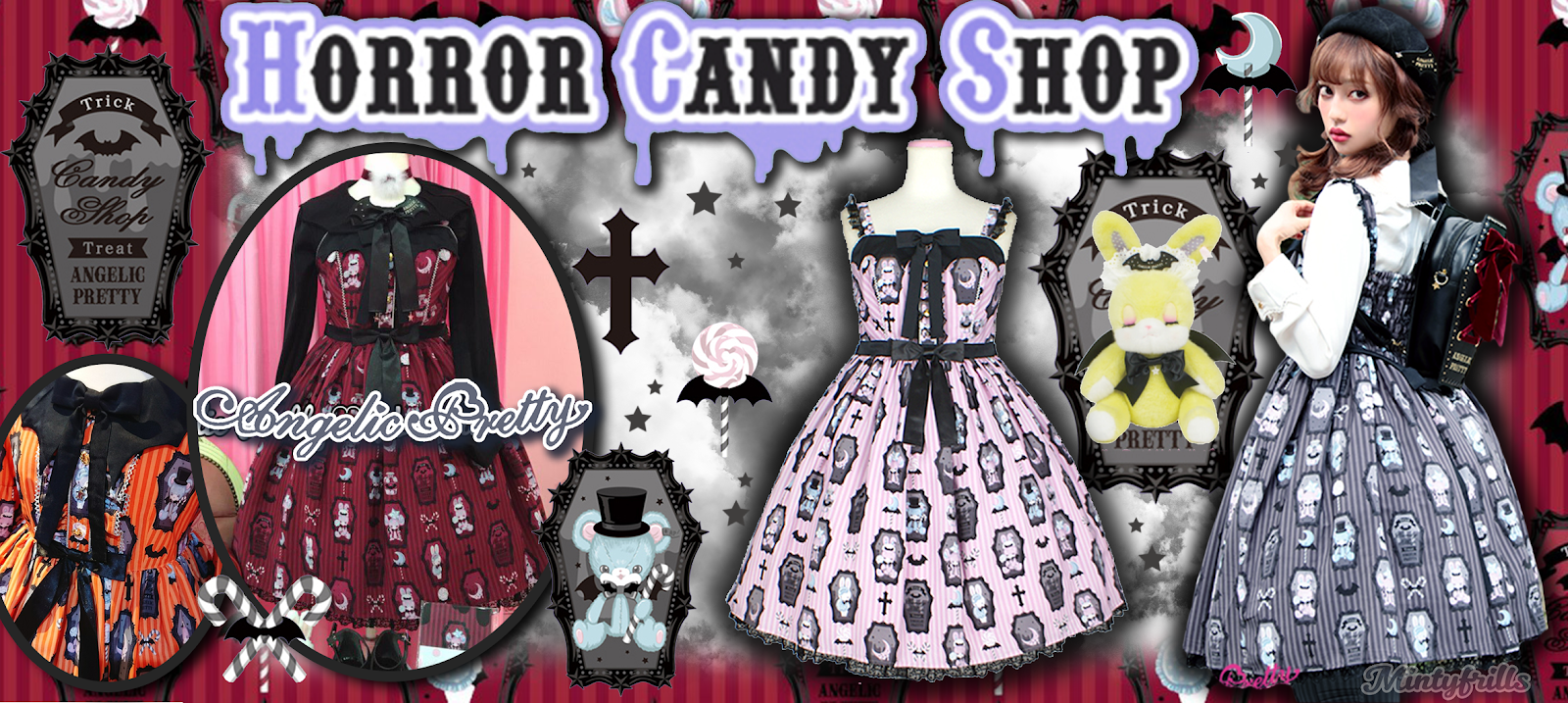 horror candy shop ワイン ジャンパースカート JSK